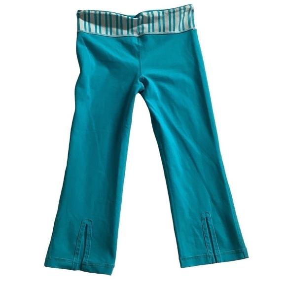 Lululemon Cropped Leggings Size 6 Blue / White - Picture 2 of 6